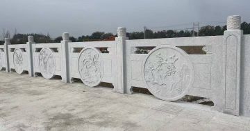 天津芝麻白河道栏杆 石材栏杆