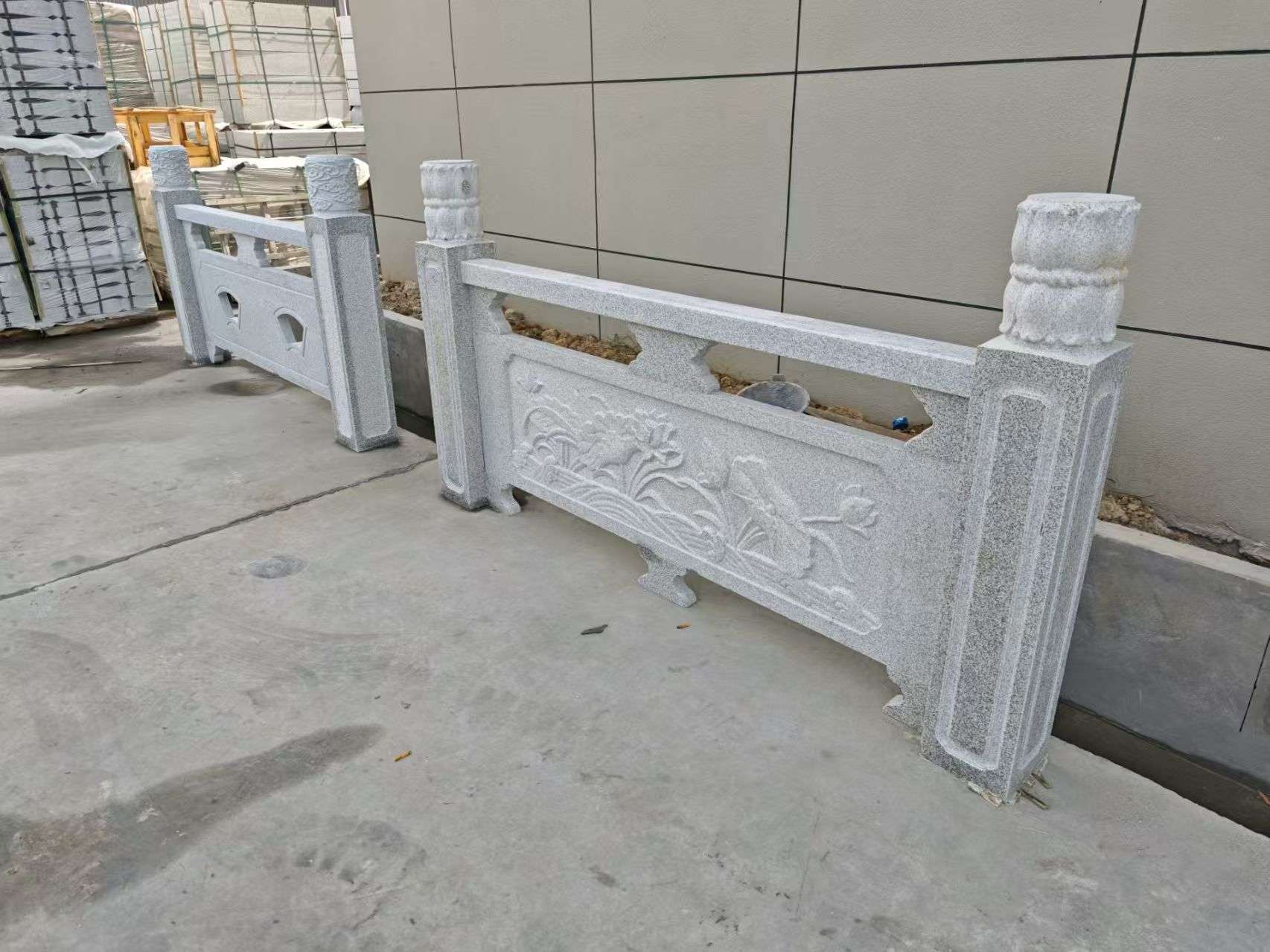 天津芝麻白河道栏杆 石材栏杆